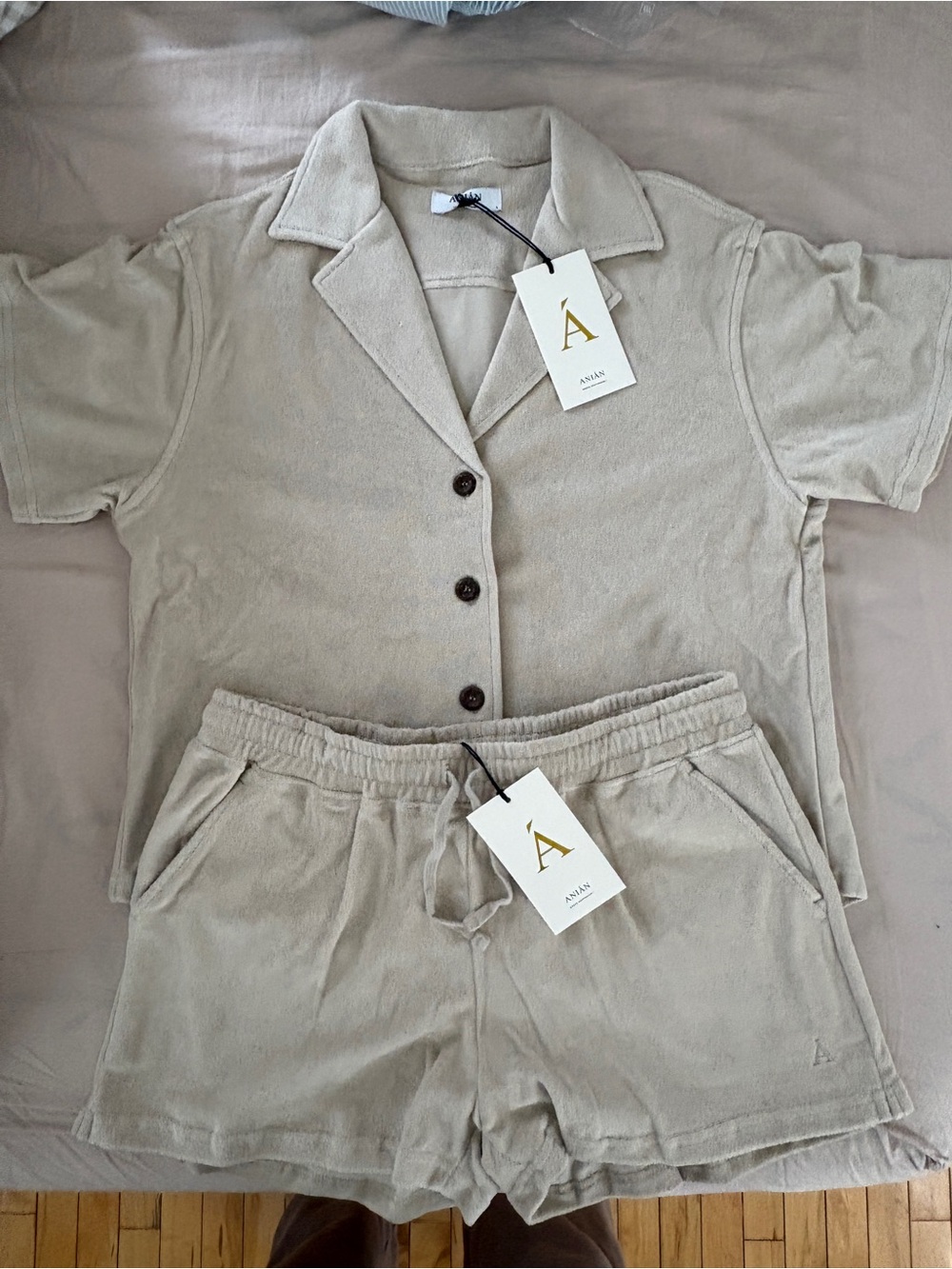 Anian The Terry Camp Shirt in Pelican